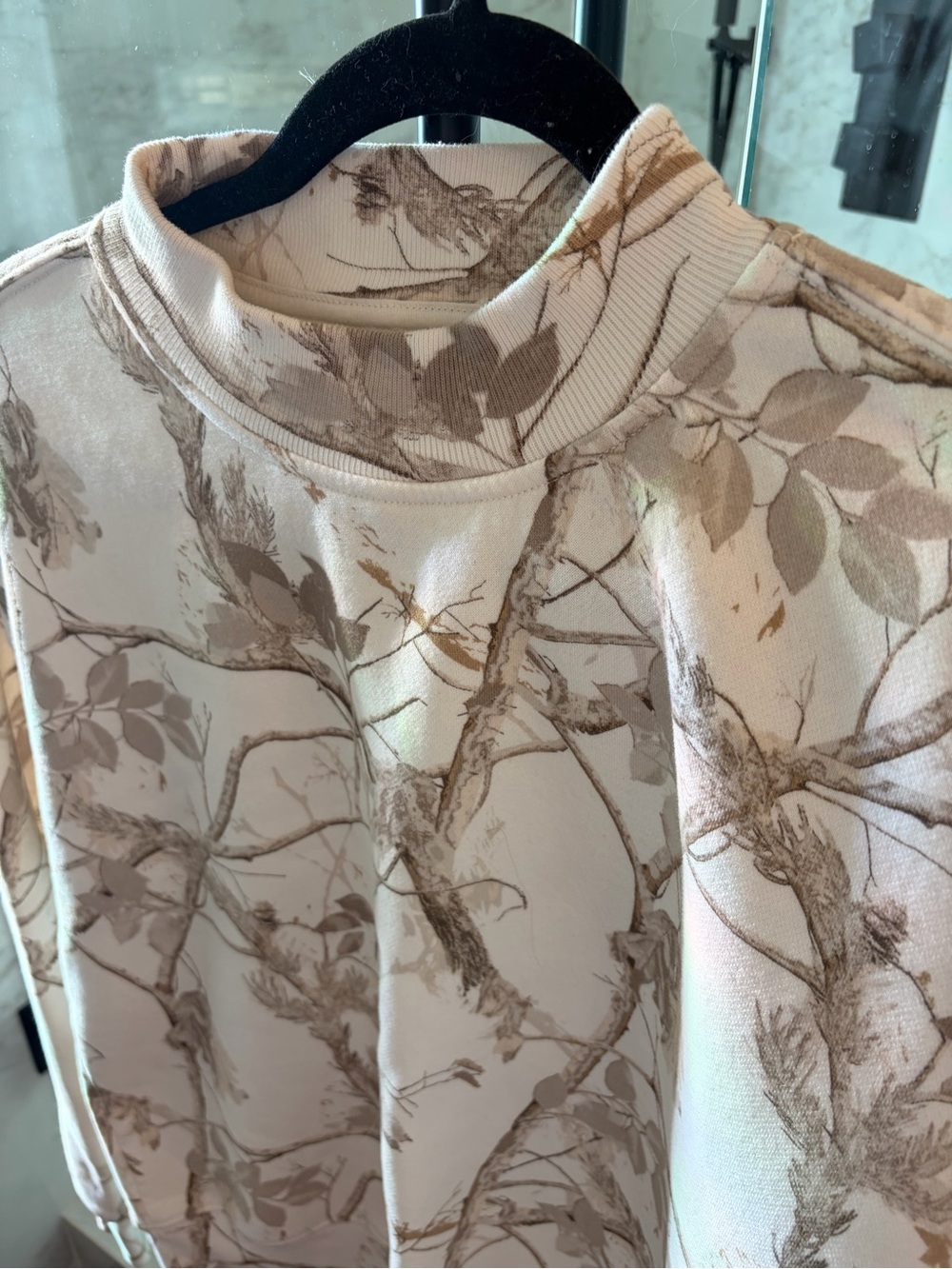 Cream Camo Mock Neck Sweater - Women - Picture 2 of 3